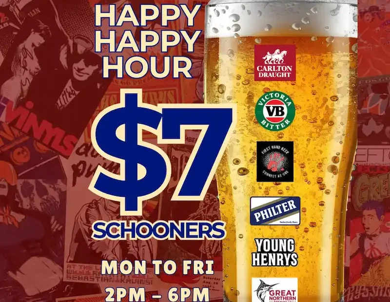 HAPPY HOUR $7 SPECIALS at The Forgotten Cask, rooftop rum & cocktail bar in Waterloo, Sydney