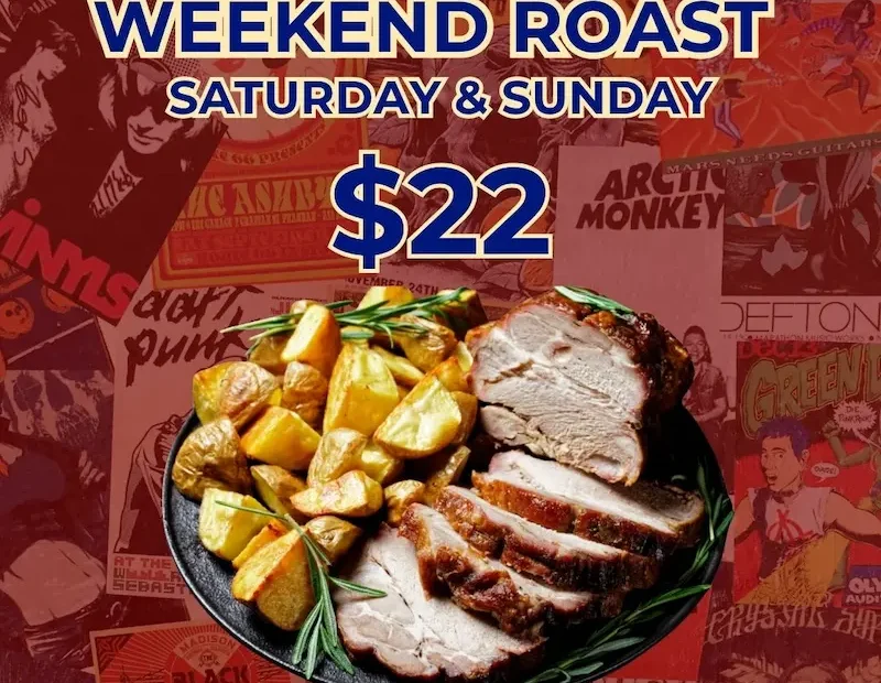 WEEKEND ROAST LUNCH SPECIALS at The Forgotten Cask, rooftop rum & cocktail bar in Waterloo, Sydney