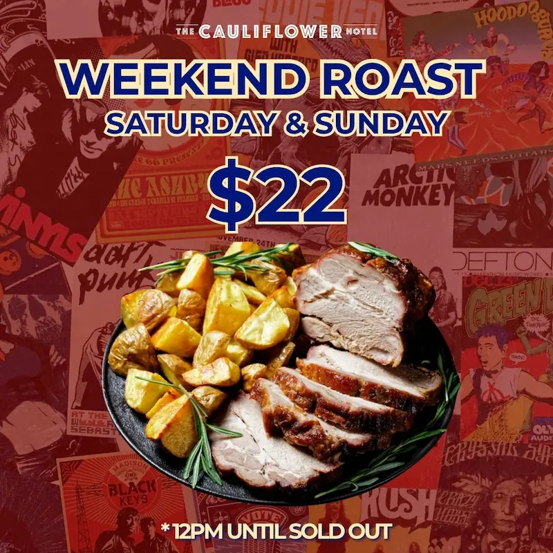 WEEKEND ROAST LUNCH SPECIALS at The Forgotten Cask, rooftop rum & cocktail bar in Waterloo, Sydney