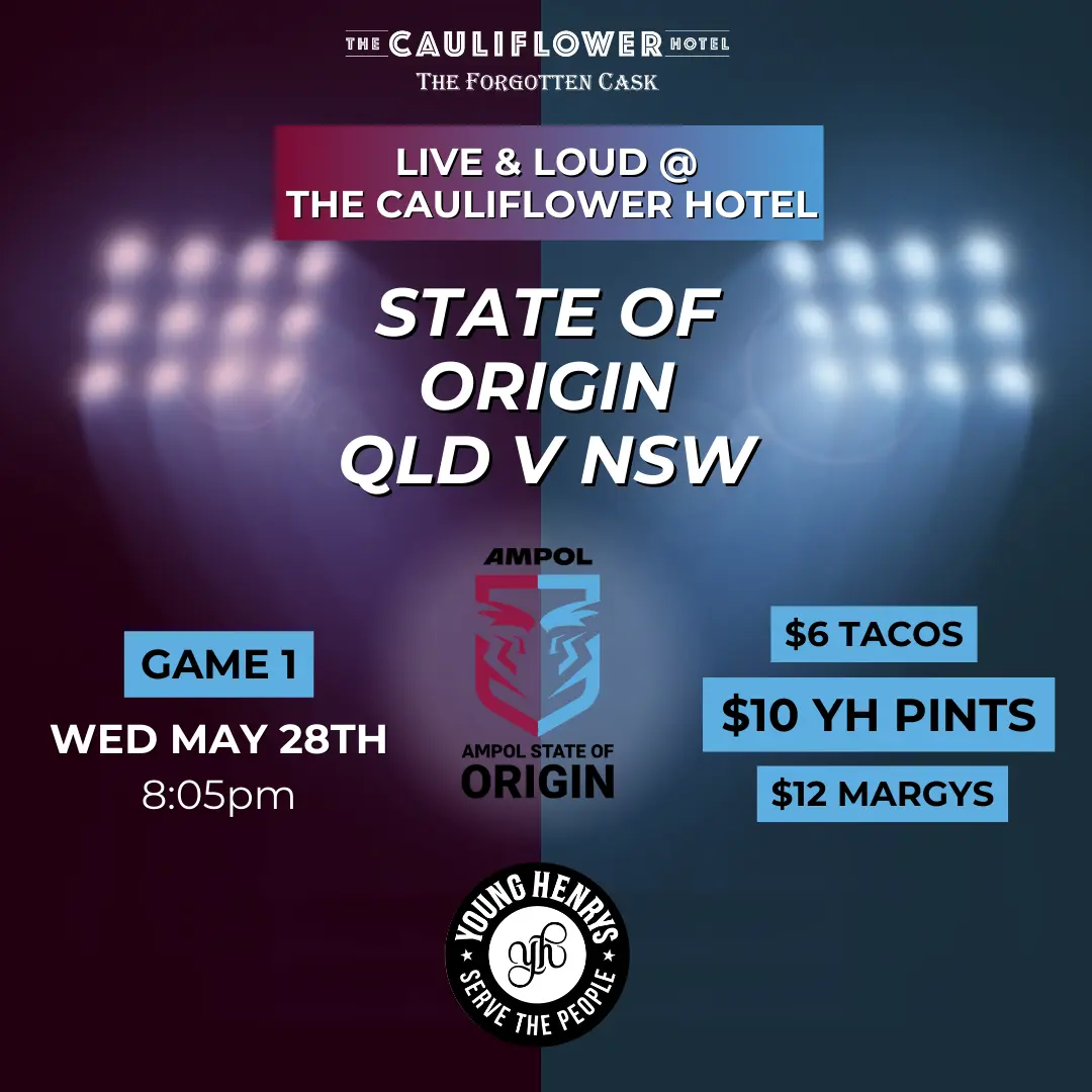 State Of Origin Live & Loud at The Forgotten Cask, Waterloo rum bar