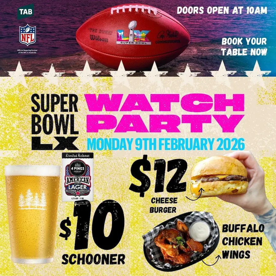Super Bowl XL Watch Party On Live at The Forgotten Cask , Waterloo. Mon 9th FEB