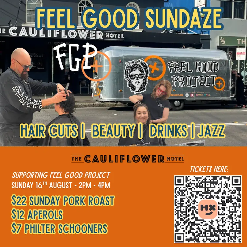 Join us for Feel Good Sundaze @ The Forgotten Cask. Haircuts | Beauty | Drinks | Jazz. 16/08 2-4PM. 123 Botany Rd, Waterloo.
